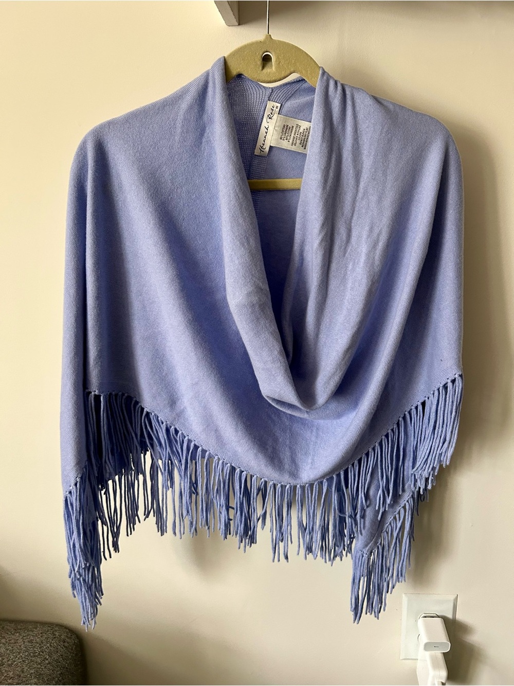 Hannah Rose Lavender Fringe Wrap Shawl Cashmere Blend